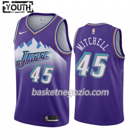 Canotte Bambino Utah Jazz Donovan Mitchell 45 2019-20 Nike Hardwood Classics Swingman